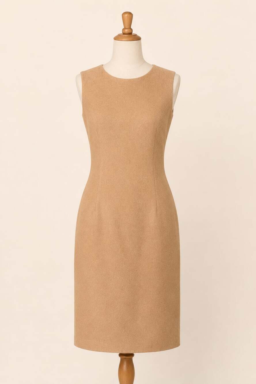 Vintage Lauren Ralph Lauren Camel Hair Sheath Dress USA Size 10 Old Money